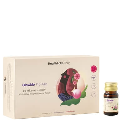 Health Labs Care GlowMe Pro-Age Kolagenowe shoty dla skóry dojrzałej (smak malina) 15 szt