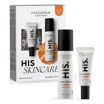 Madara His Skincare ZESTAW Krem do twarzy z witaminą C 50 ml + Krem pod oczy 17 ml