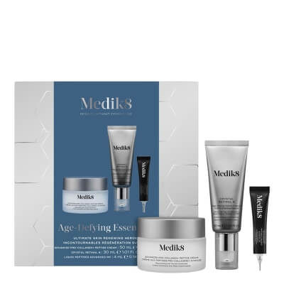 Medik8 Age - Defying Essentials ZESTAW Krem multi - peptydowy zapewniający optymalną długowieczność skóry 50 ml + Serum na noc 30 ml + Serum przeciwstarzeniowe 4 ml