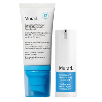 Murad Blemish Control ZESTAW Kuracja na blizny potrądzikowe 15 ml + Krem o działaniu matującym z SPF 40 50 ml