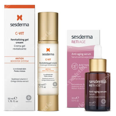 Sesderma C-VIT Revitalizing Gel Cream + Reti Age Serum ZESTAW Krem żel 50 ml + Serum przeciwzmarszczkowe 30 ml