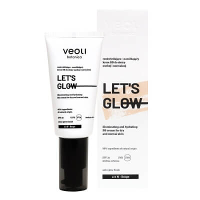 Veoli Botanica Let\'s Glow Rozświetlająco-nawilżający lekki krem BB (kolor 2.5 Beige) 30 ml