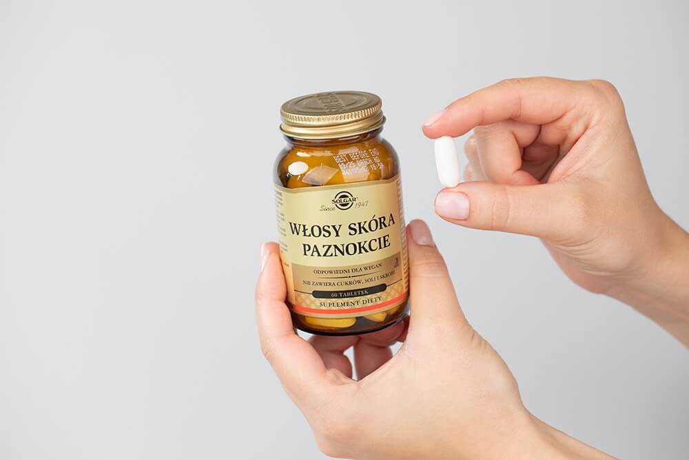 Solgar Włosy, Skóra, Paznokcie dla wsparcia skóry, włosów i paznokci 60 tabletek