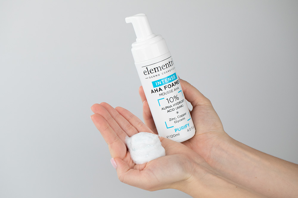 Elementre AHA Foamer Delikatna pianka, złuszczająca, odtłuszczająca i oczyszczająca 120 ml