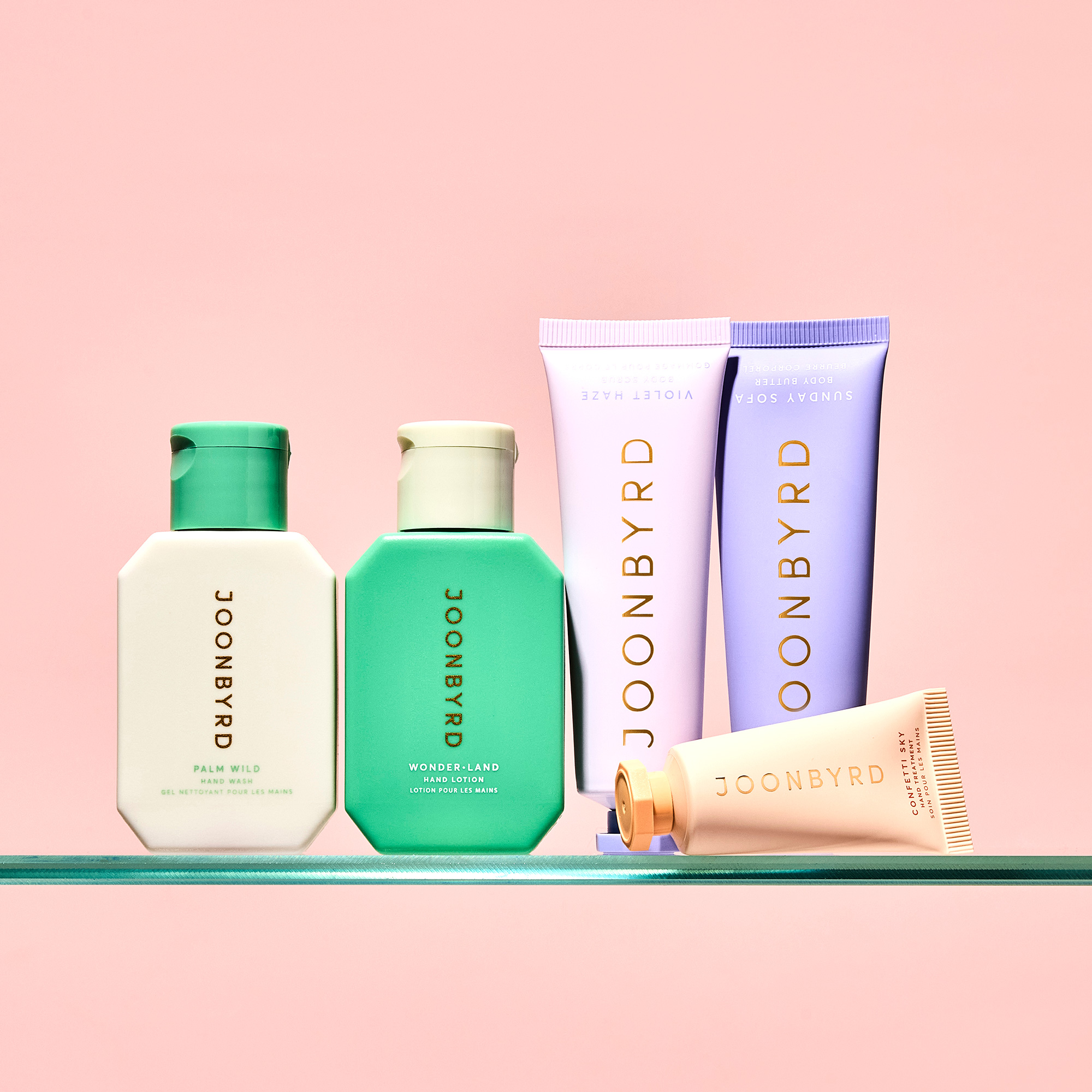 Joonbyrd We Belong Together Body & Hand Essentials Kit ZESTAW Mydło do rąk 50 ml + Balsam do rąk 50ml + Peeling do ciała 30 ml + Masło do ciała 30 ml + Kuracja do dłoni 10 ml