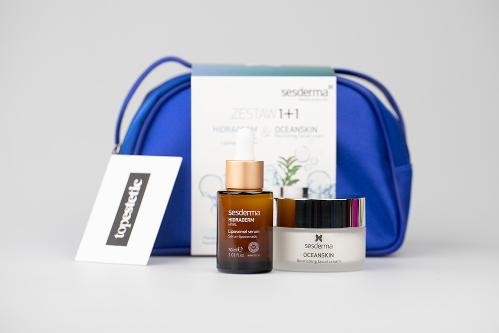 Sesderma Hidraderm Hyal Liposomal Serum + Oceanskin Nourishing Facial Cream ZESTAW Serum 30 ml + Krem odżywczy 50 ml + + Kosmetyczka 1 szt