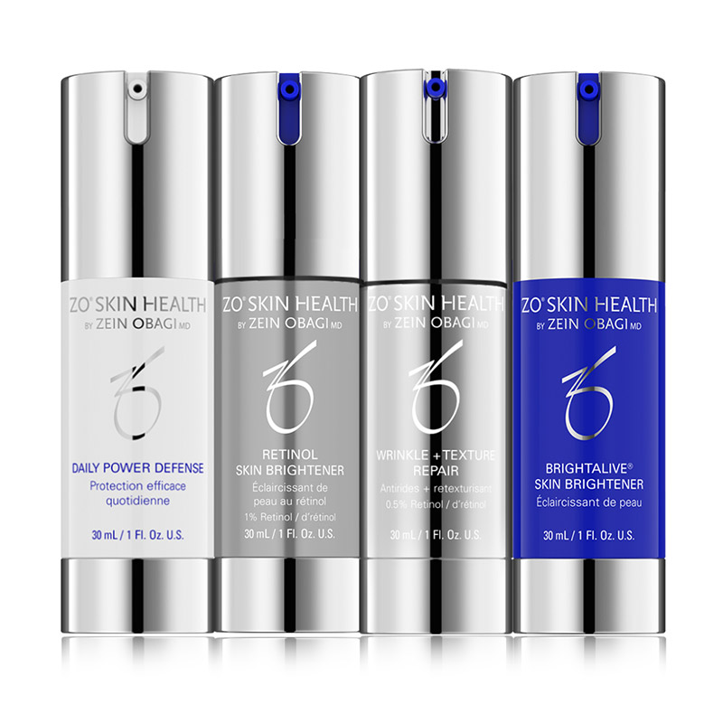 ZO Skin Health Skin Brightening Program + Texture Repair ZESTAW Preparat rozjaśniający 30 ml + Serum 30 ml + Krem 30 ml + Preparat rozjaśniający skórę 30 ml