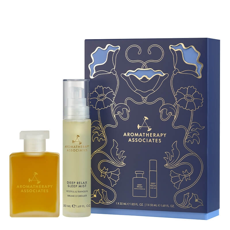 Aromatherapy Associates A Gift Of Sleep ZESTAW Głęboko relaksujący olejek do kąpieli 55 ml + Mgiełka ułatwiająca zasypianie 50 ml