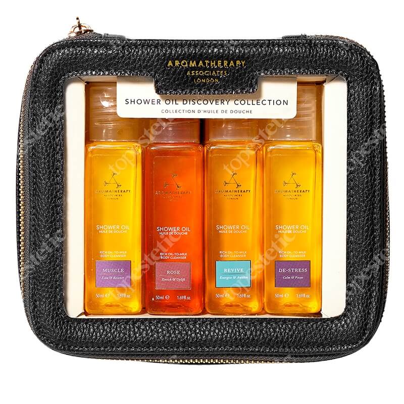 Aromatherapy Associates Mini Shower Oil Travel &amp; Discovery Collection ZESTAW Olejek pod prysznic 4x 50 ml