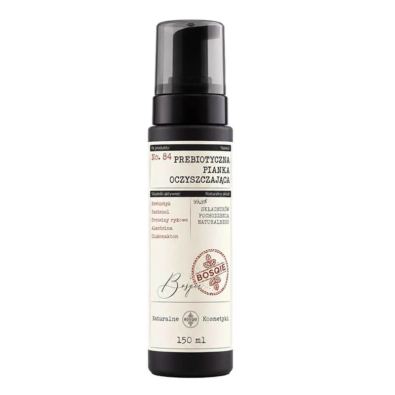 Bosqie Prebiotyczna Pianka Oczyszczająca No.84 Delikatna, prebiotyczna pianka do codziennego mycia twarzy, szyi i dekoltu 150 ml