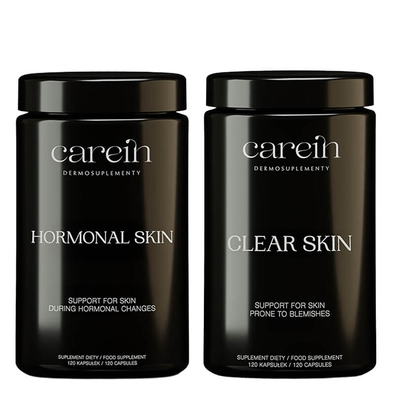 Carein Clear Skin + Hormonal Skin ZESTAW Suplement diety 120 kaps x 2