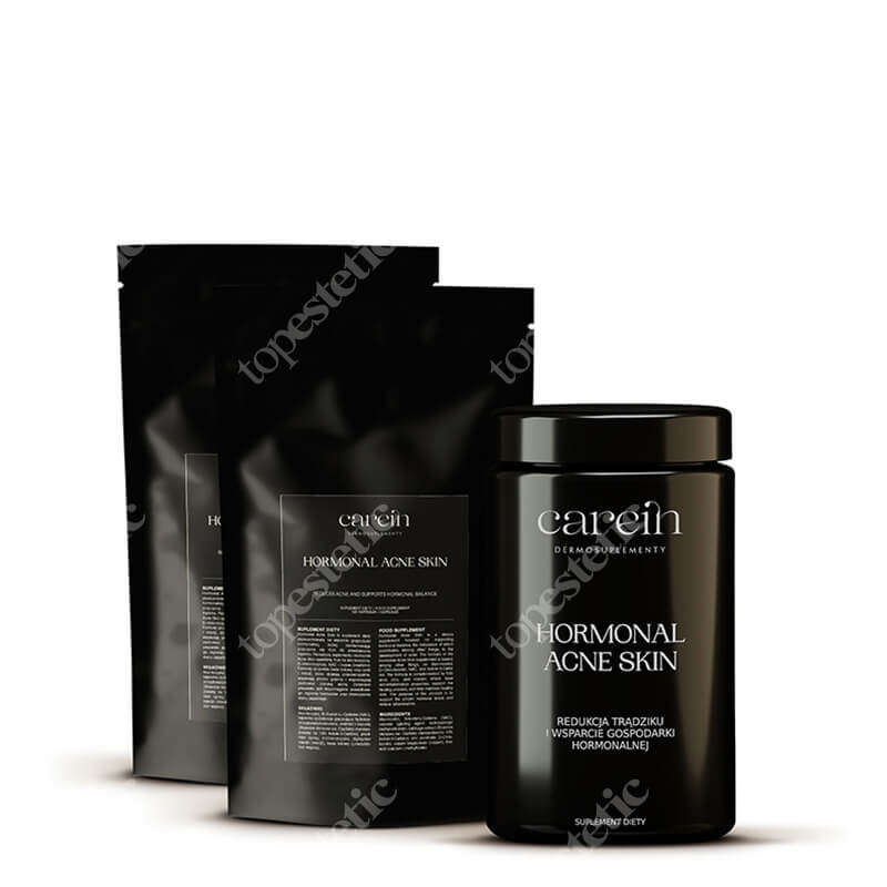 Carein Hormonal Acne Skin 90 Days ZESTAW Kuracja 90 dni : Gładka skóra bez trądziku hormonalnego 120 kaps + Uzupełnienie 120 kaps x 2