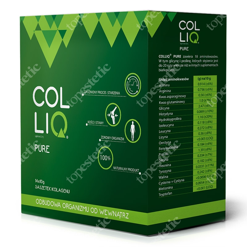 Colliq Colliq Pure Suplement diety, naturalny kolagen i witamina C, 14x10 g