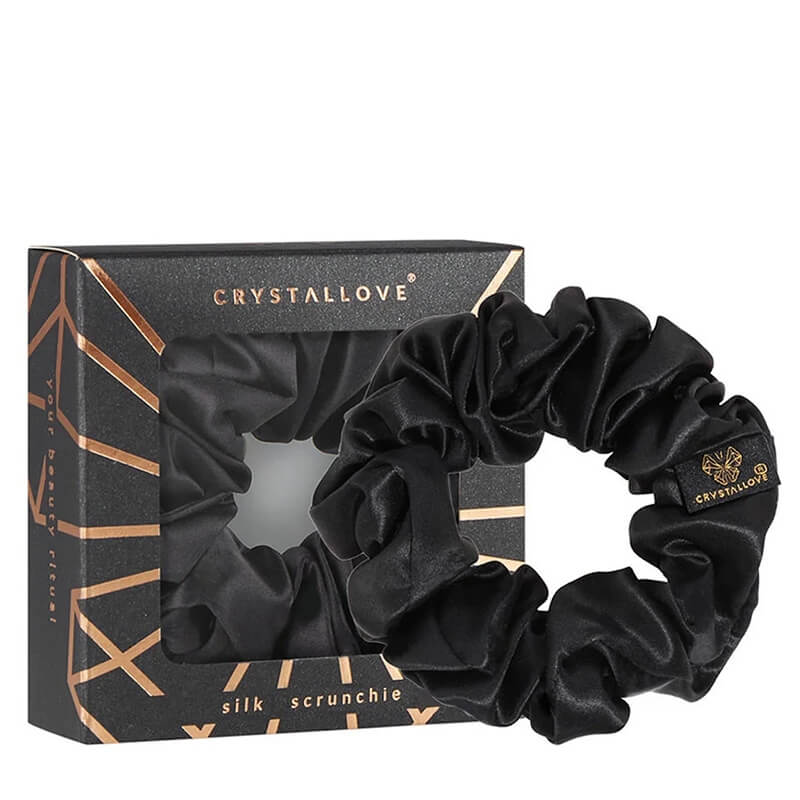 Crystallove Gumka do Włosów Jedwabna (czarna) 1 szt