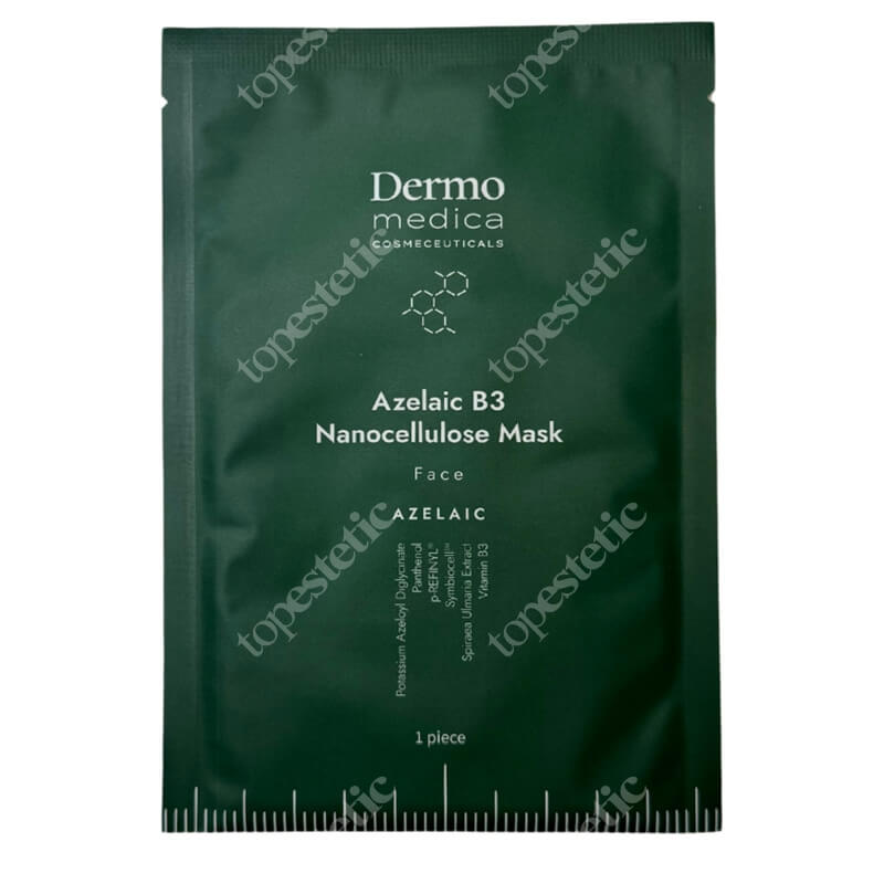 Dermomedica Azelaic B3 Nanocellulose Mask Nanocelulozowa maska terapeutyczna o działaniu przeciwzapalnym, przeciwzaskórnikowym, seboregulującym i rozjaśniającym 1 szt