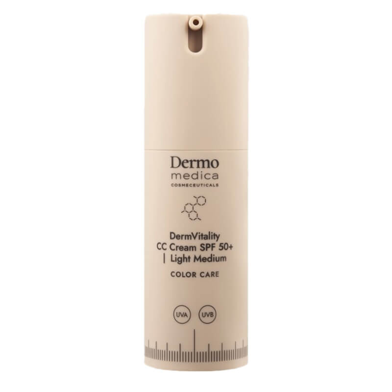 Dermomedica DermVitality CC Cream SPF 50 Koloryzujący krem korygujący z bardzo wysoką ochroną UVA/UVB i właściwościami pielęgnacyjnym (kolor light medium) 30 ml