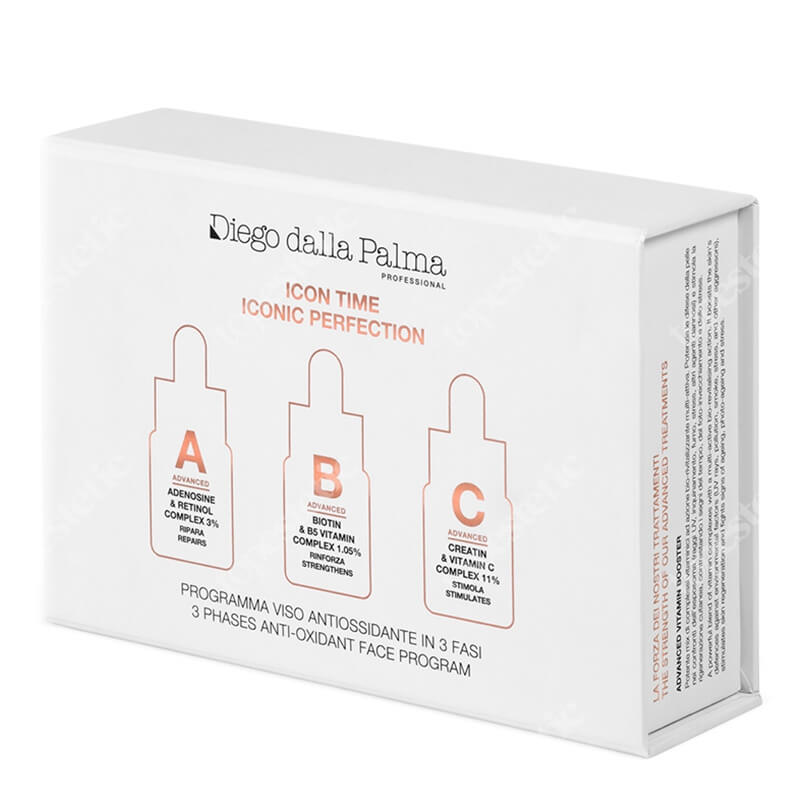 Diego dalla Palma Iconic Perfection - Szokowy Program Regenerujący ZESTAW Przeciwzmarszczkowy kompleks witaminowy 15 ml + Wzmacniający kompleks witaminowy 15 ml + Rozjaśniający kompleks witaminowy 15 ml