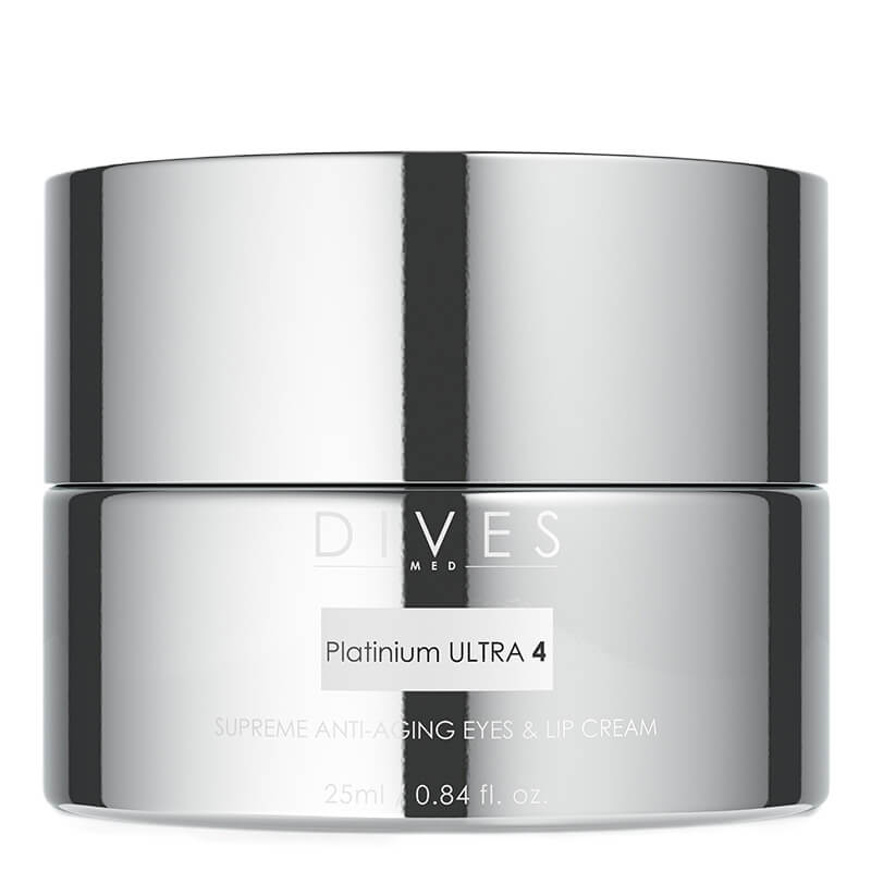 DIVES MED Platinium Ultra 4 Supreme Anti-Aging Eyes and Lip Cream Zaawansowany krem przeciwstarzeniowy z polinukleotydami do pielęgnacji skóry wokół oczu i ust 25 ml