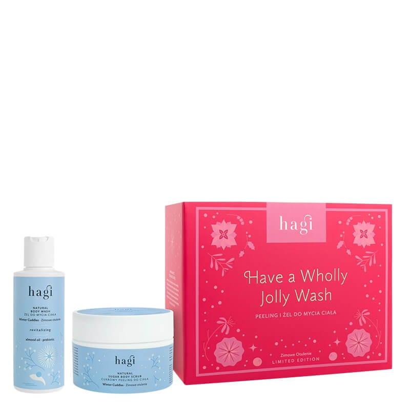 Hagi Have a Wholly Jolly Wash ZESTAW Odświeżający żel do mycia ciała 150 ml + Cukrowy peeling do ciała 200 ml