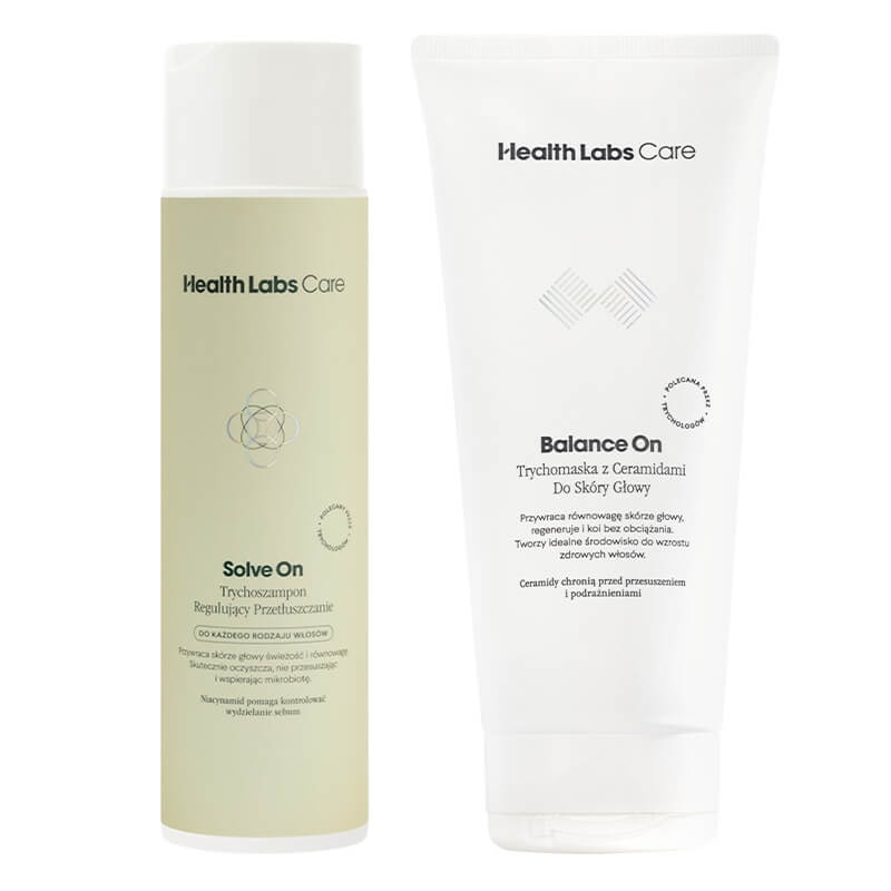 Health Labs Care Trichologic Hair Care ZESTAW Trychoszampon regulujący przetłuszczanie 250 ml + Trychomaska z ceramidami do skóry głowy 200 ml