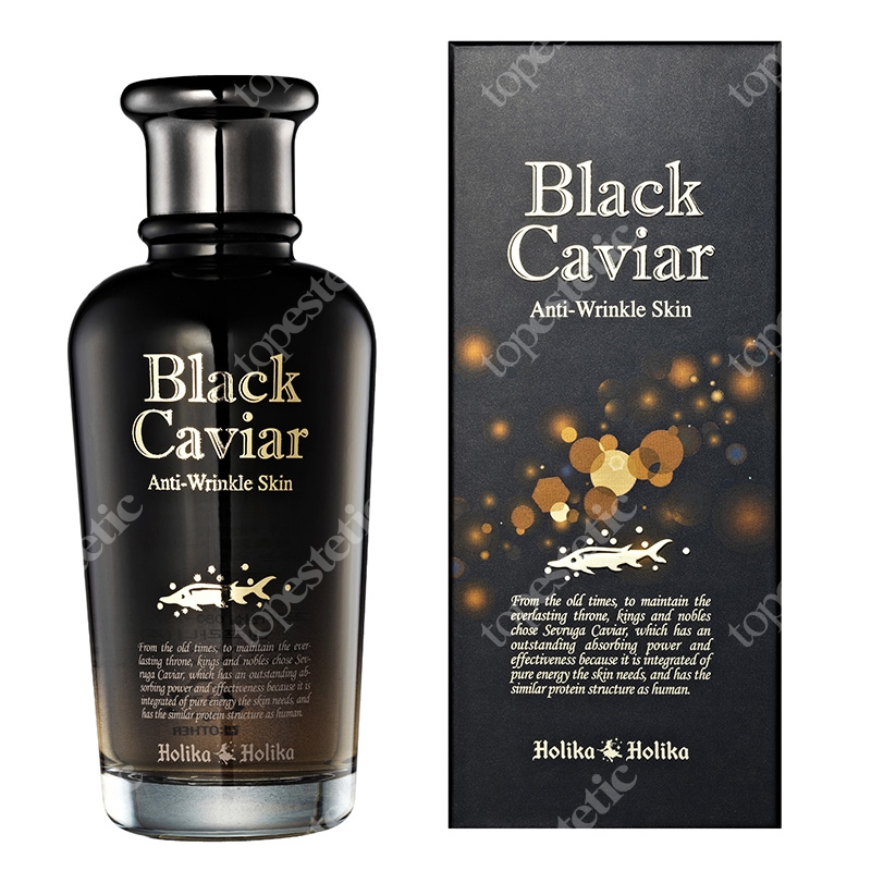 Holika Holika Black Caviar Anti Wrinkle Toner Tonik o właściwośiach przeciwzmarszczkowych z kawiorem 120 ml