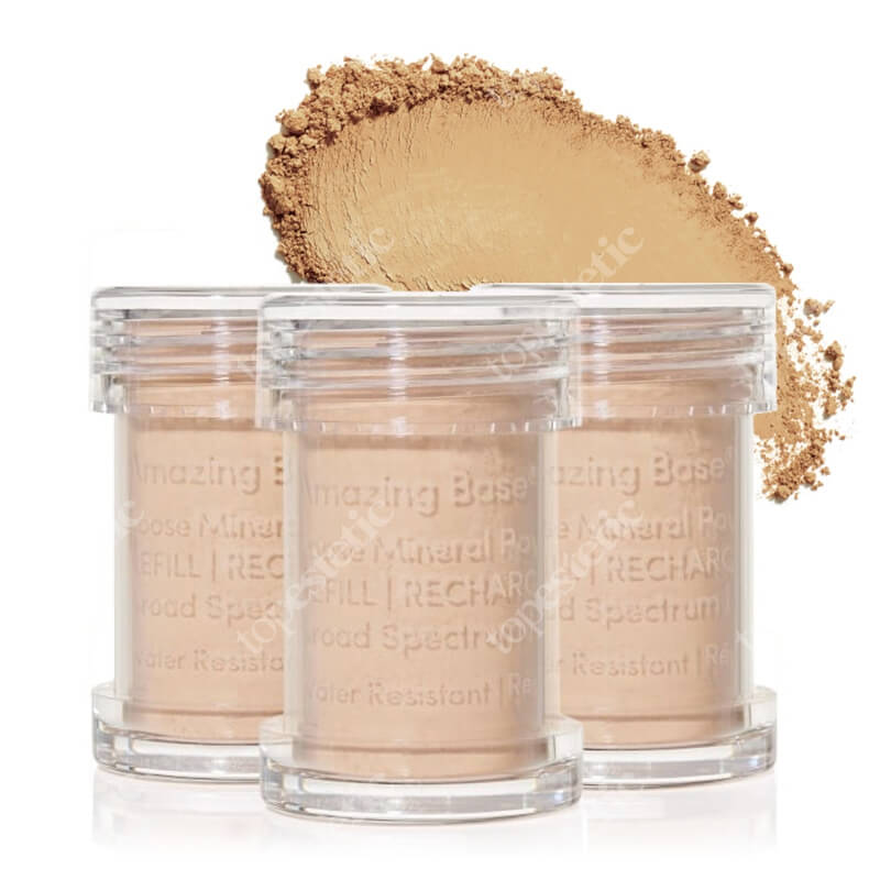 Jane Iredale Amazing Base Refillable Brush SPF 20 Refill Sypki puder mineralny (kolor Amber), wkład 3 x 2,5 g