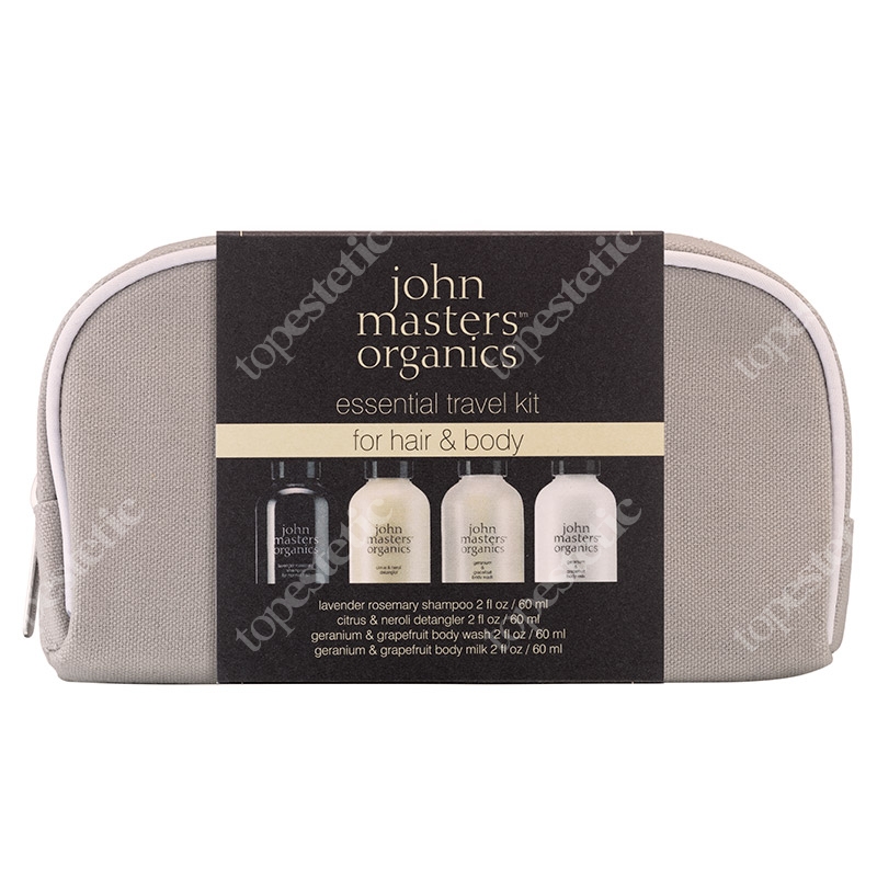 John Masters Organics Essential Travel Kit - For Hair &amp; Body Zestaw do włosów i ciała 60 ml, 60 ml, 60 ml, 60 ml
