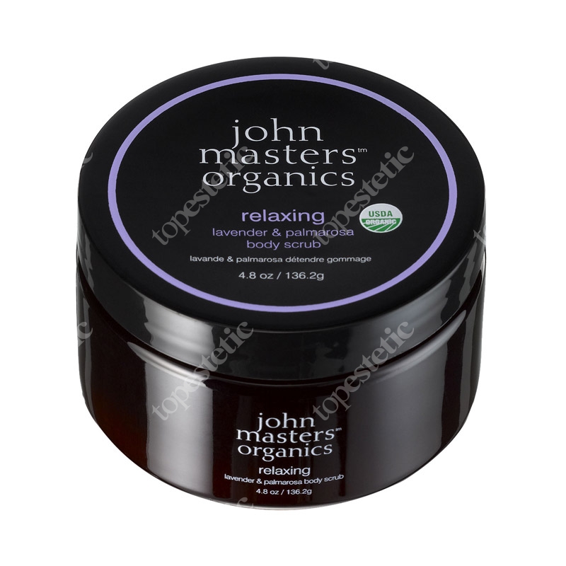 John Masters Organics Relaxing Lavender &amp; Palmarosa Body Scrub Odprężająca lawenda i palmarosa – peeling do ciała 136 g