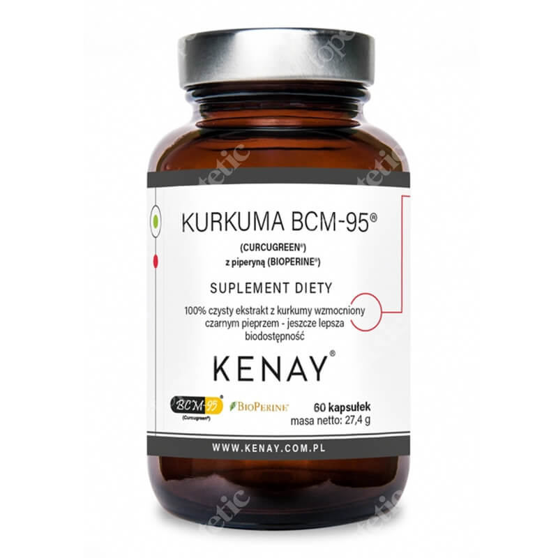 Kenay Kurkuma BCM-95 z piperyną Ekstrakt z kurkumy z piperyną 60 kapsułek