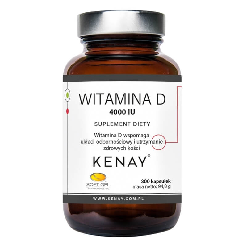Kenay Witamina D3 4000 IU Suplement diety 300 kapsułek