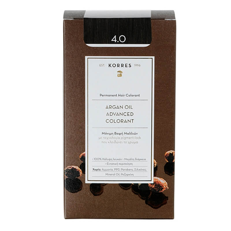 Korres Argan Oil Hair Colorant Farba do włosów (kolor 4.0 Brown) 1 szt