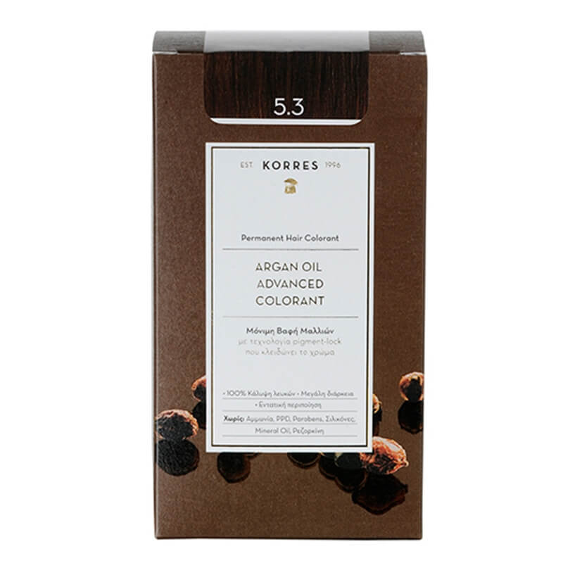 Korres Argan Oil Hair Colorant Farba do włosów (kolor 5.3 Golden Honey Light Brown) 1 szt
