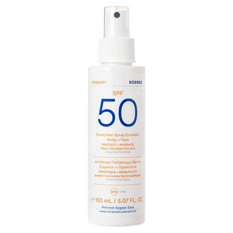 Korres Sunscreen Spray Emulsion Body+Face SPF 50 Emulsja ochronna do ciała i twarzy w sprayu 150 ml