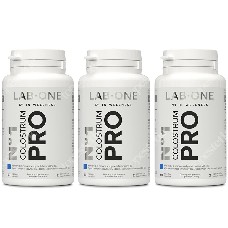 Lab One No1 Colostrum Pro ZESTAW Naturalne wsparcie dla układu immunologicznego 3x60 kaps.