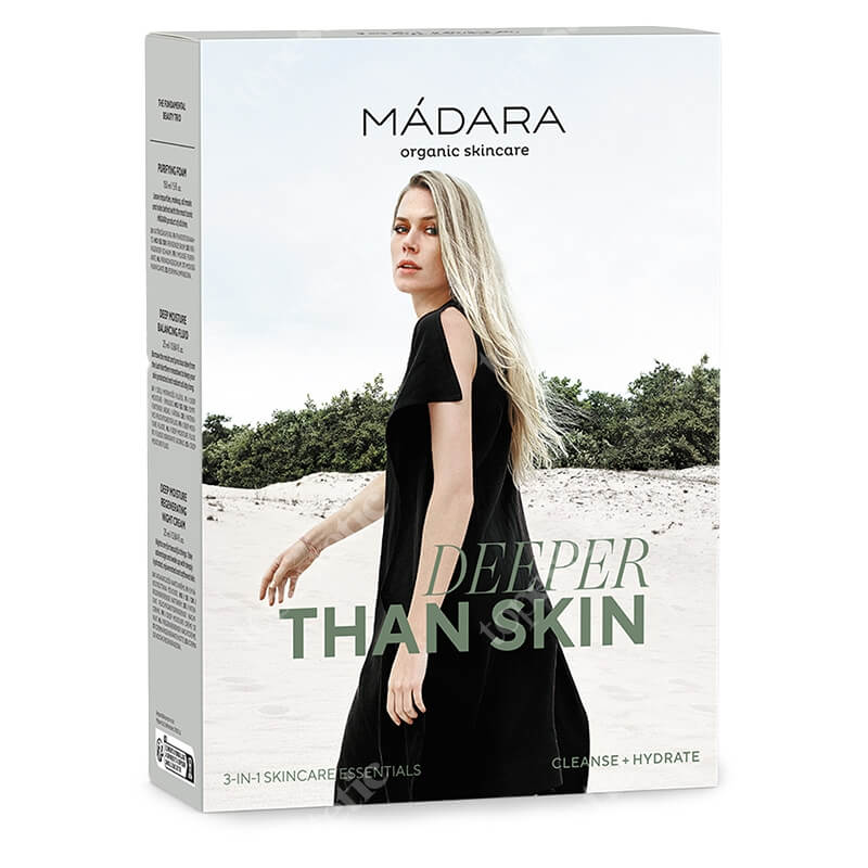 Madara Become Organic Deeper than Skin ZESTAW Pianka 150 ml + Krem na noc 25 ml + Krem nawilżający 25 ml