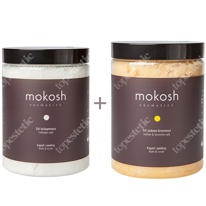 Mokosh Collagen Salt + Iodyne &amp; Bromine Salt ZESTAW Sól kolagenowa 1 kg + Sól Jodowo bromowa 1,2 kg
