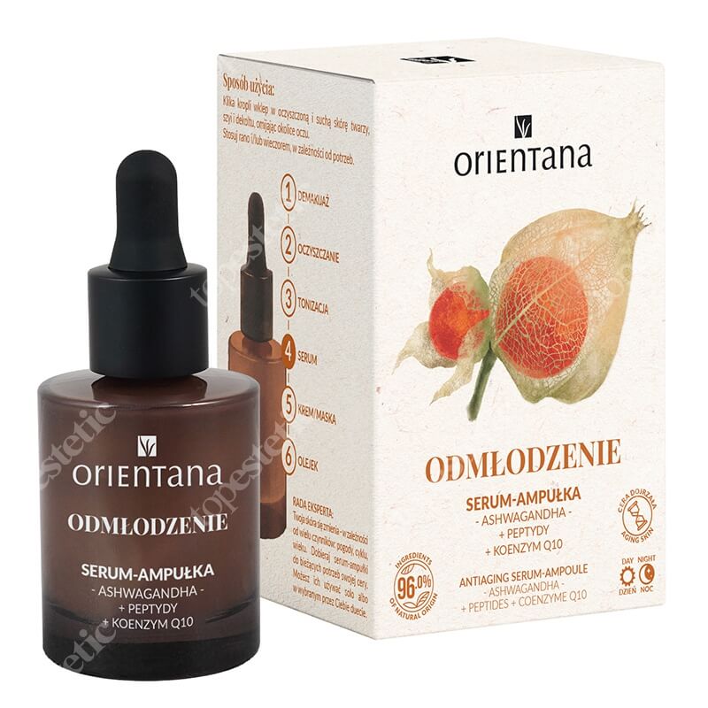 Orientana Antiaging Serum-Ampoule Serum-ampułka Ashwagandha Peptydy + Koenzym Q10 30 ml