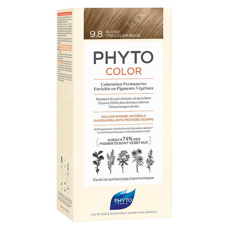 Phyto Hair Dye Farba do włosów - bardzo jasny beżowy blond (kolor 9.8 Blond Tres Clair Beige) 1 szt