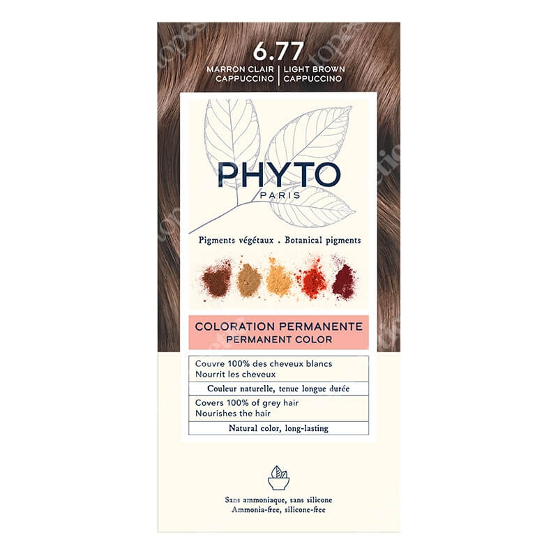 Phyto Hair Dye Farba do włosów - jasne brązowe capuccino (kolor 6.77 Marron Clair Cappuccino) 1 szt