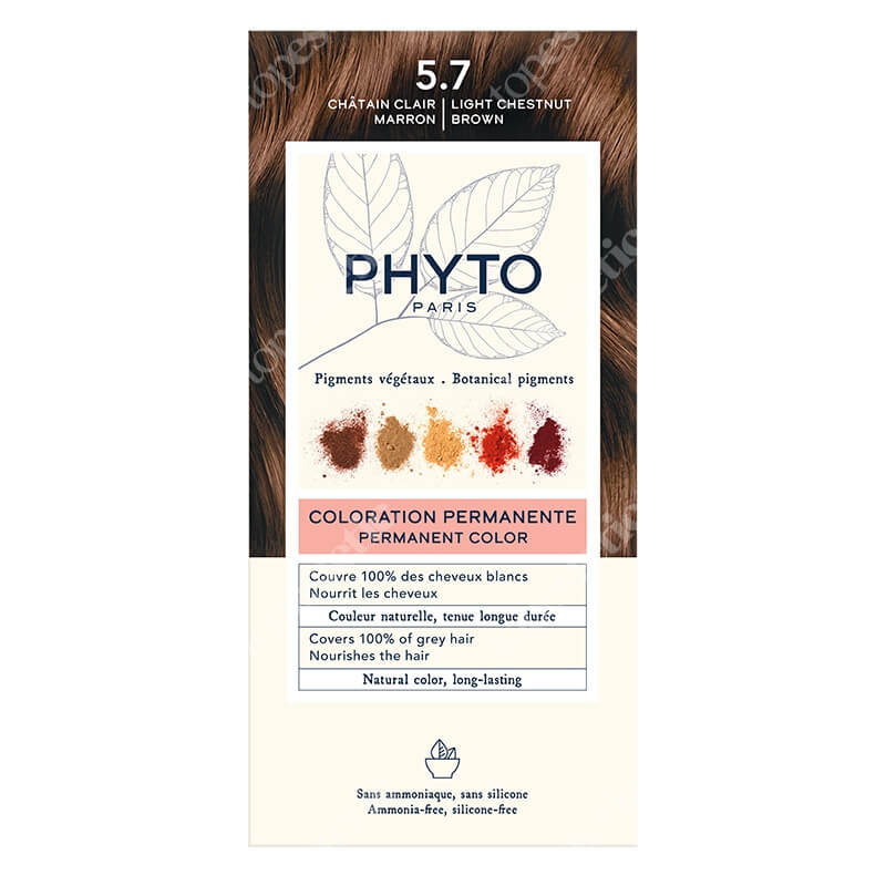 Phyto Hair Dye Farba do włosów - jasny kasztanowy brąz (kolor 5.7 Chatain Clair Marron) 1 szt