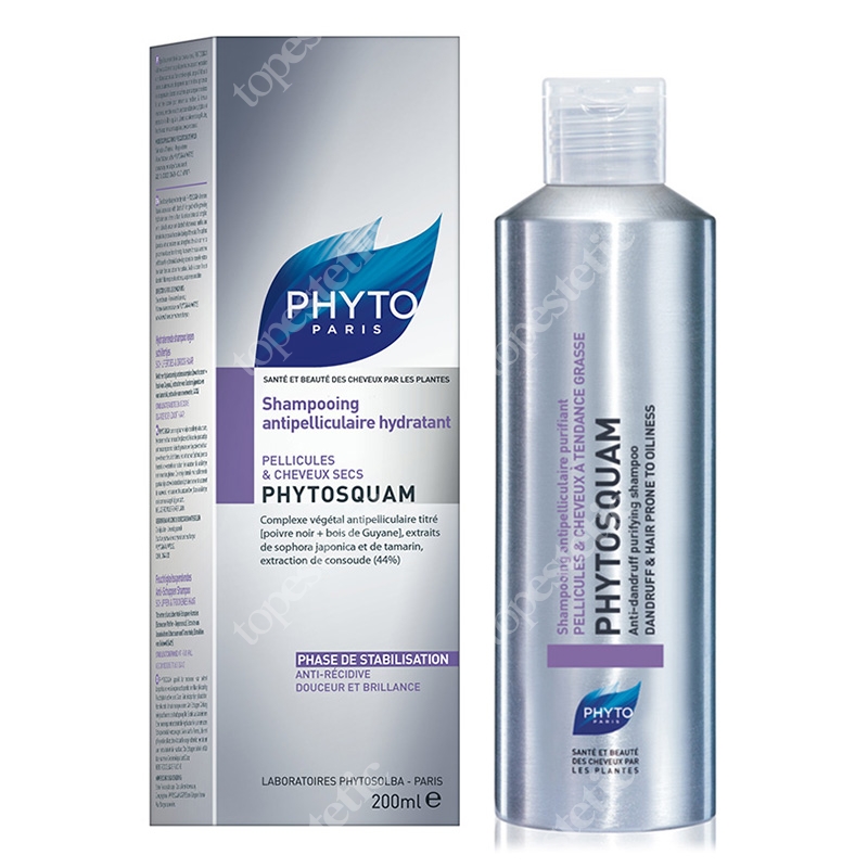 Phyto Phytosquam Shampoo Szampon nawilżający, przeciwłupieżowy - włosy suche 200 ml