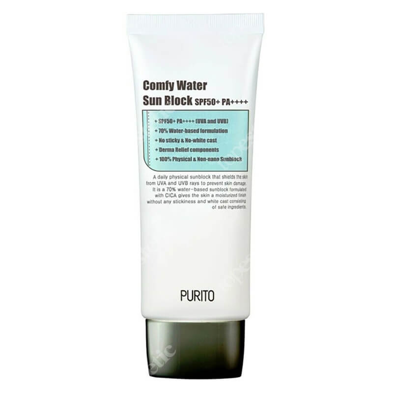 Purito Comfy Water Sun Block SPF 50 + PA ++++ Nawilżający krem przeciwsłoneczny SPF 50 + PA ++++ 60 ml