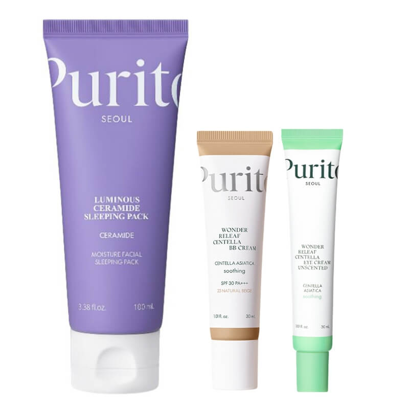 Purito Seoul Wonder Skin All Day Care ZESTAW Krem pod oczy 30 ml + Krem BB SPF 30 PA+++ ( kolor 23 Natural Beige) 30 ml + Regenerujący krem na noc 100 ml