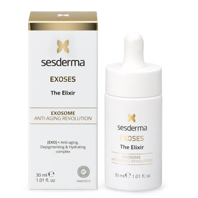 Sesderma Exoses Eliksir Serum wielozadaniowe z egzosomami, które łączy działanie przeciwstarzeniowe, nawilżające i depigmentujące 30 ml
