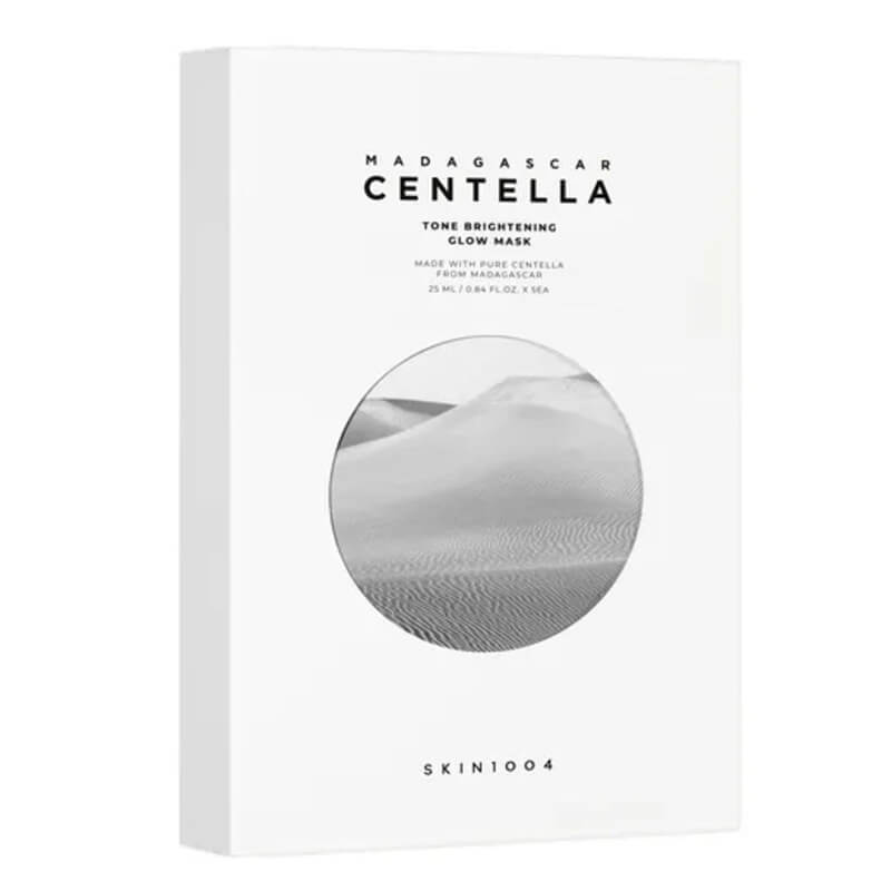 Skin1004 Madagascar Centella Tone Brightening Glow Mask ZESTAW Maska w płachcie rozjaśniająca przebarwienia 25 ml x 5