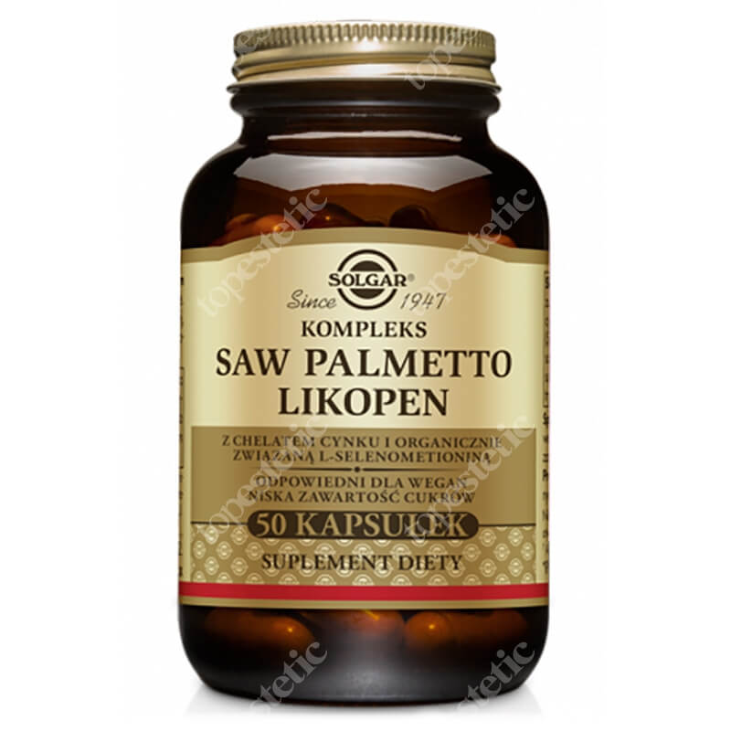 Solgar Kompleks Saw Palmetto, Likopen Saw Palmetto, Likopen 50 kapsułek
