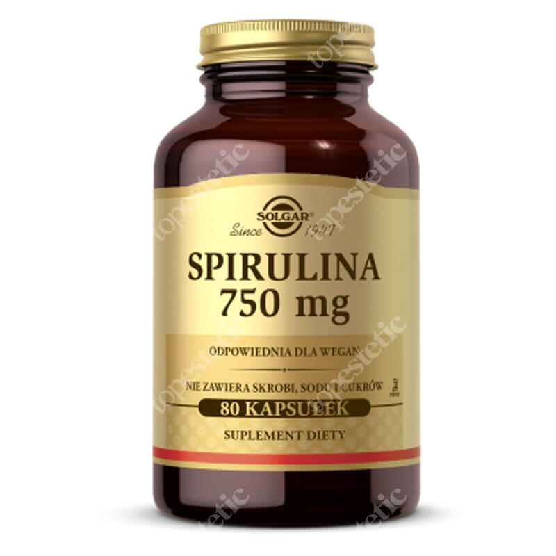 Solgar Spirulina 750mg Suplement diety 80 kapsułek