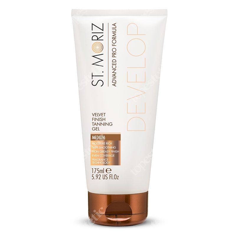 St Moriz Velvet Finish Tanning Gel Medium Żel samoopalający korygujący niedoskonałości (średni) 175 ml