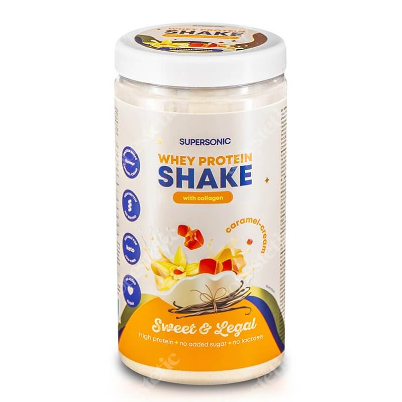 Supersonic Whey Protein Shake with Collagen Koktajl proteinowy z kolagenem o smaku karmelowo-śmietankowym 560 g