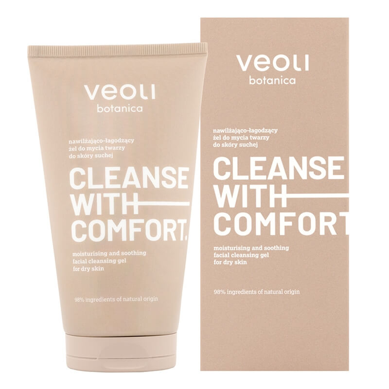 Veoli Botanica Cleanse with Comfort Nawilżająco-łagodzący żel do mycia twarzy do skóry suchej 150 ml